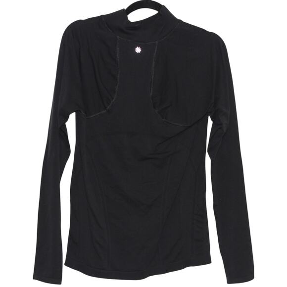 Athleta Black Momentum Seamless Mock Neck Top Size Large - Picture 3 of 5